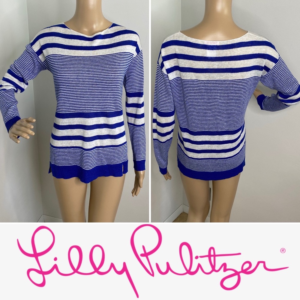 BNWOT LILLY PULITZER Blue & White CAMILLA Sweater